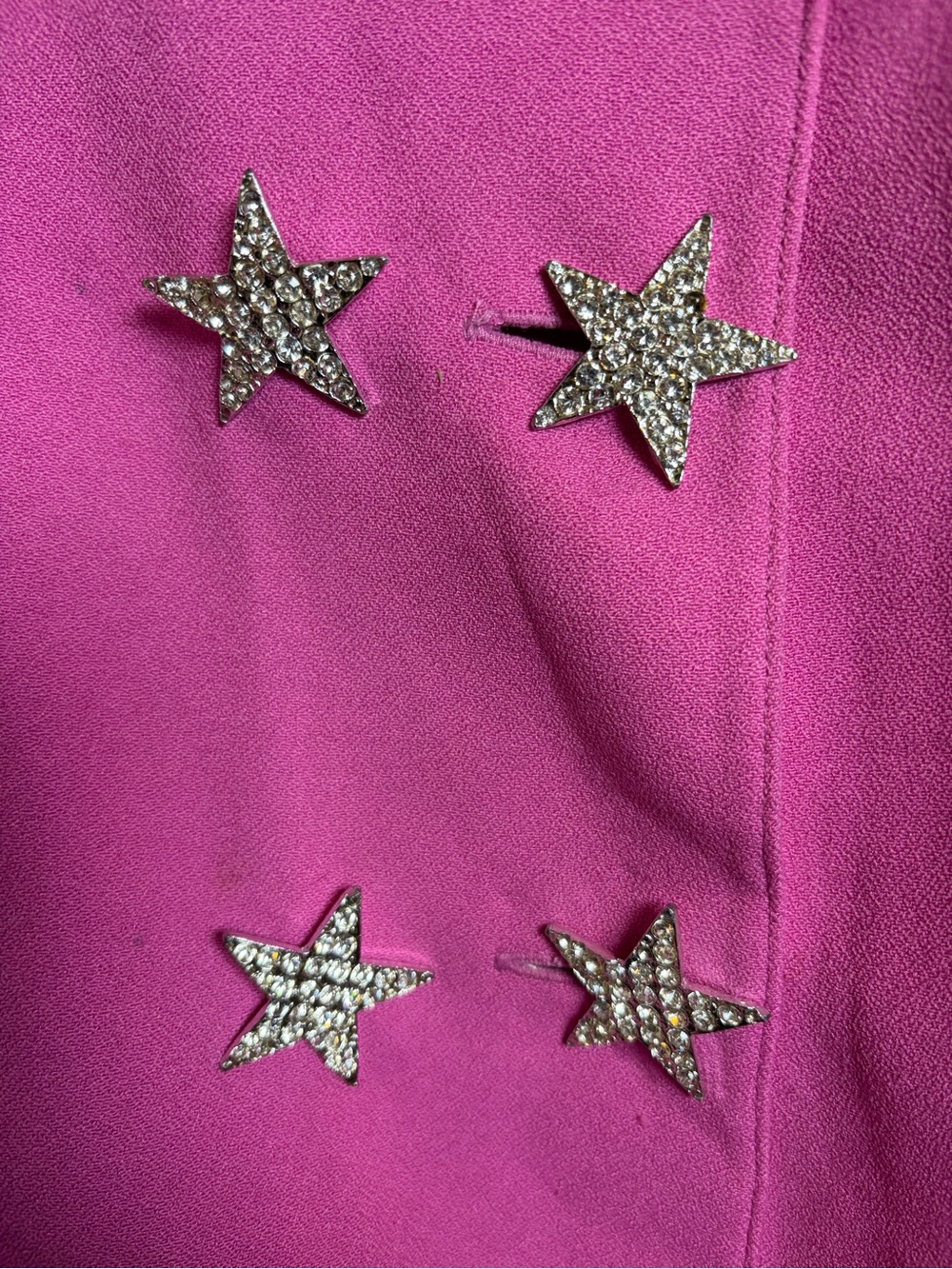 Vintage 80s Solini New York Pink Star Rhinestone Blazer Jacket Western Glam 14 - Picture 5 of 16